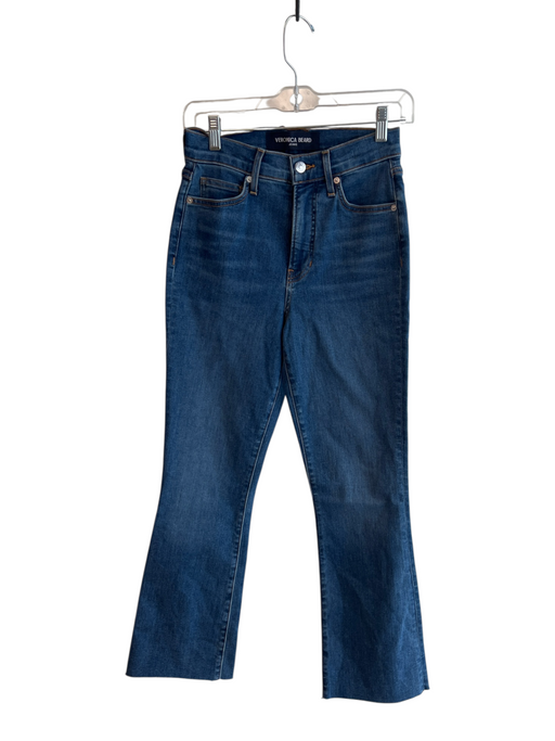 Veronica Beard Size 26 Blue Cotton Blend Denim Medium Wash Raw Edge Jeans Blue / 26
