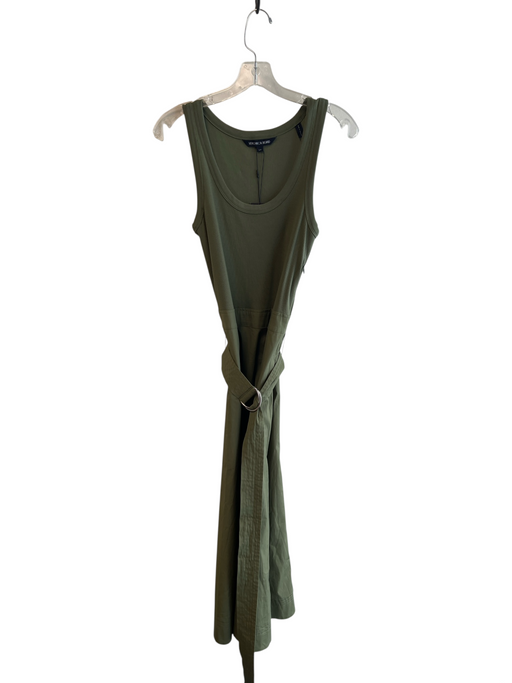 Veronica Beard Size S Green Pima Cotton Blend Mixed Media Solid Midi Dress Green / S