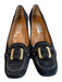 Salvatore Ferragamo Shoe Size 10.5 Black Calf suede Leather Square Toe Shoes Black / 10.5