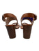 LK Bennett Shoe Size 39 Cognac Brown Leather Upper Ankle Buckle Sandals Cognac Brown / 39