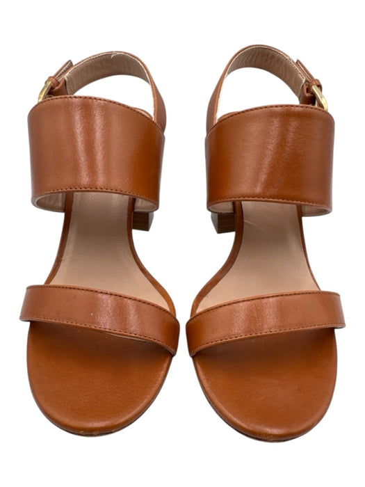 LK Bennett Shoe Size 39 Cognac Brown Leather Upper Ankle Buckle Sandals Cognac Brown / 39