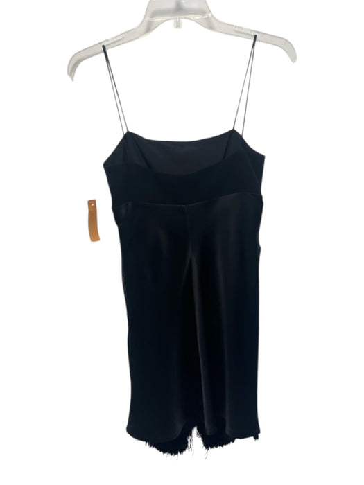 Cinq a Sept Size 2 Black Triacetate Blend Fringe Spaghetti Strap Mini Dress Black / 2