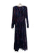 By Anthropologie Size 10 Navy & Multi Viscose & Nylon Crushed Velvet Maxi Dress Navy & Multi / 10