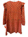 Sunshine Tienda Size M Orange & Multi Cotton Keyhole Front Floral Print Dress Orange & Multi / M