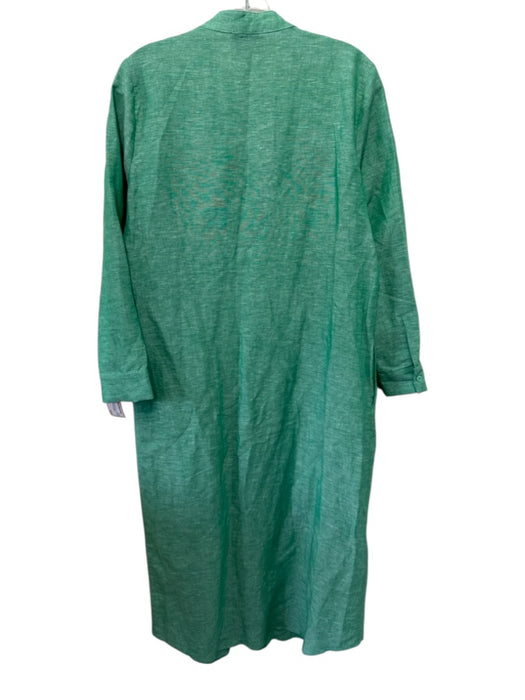 Tuckernuck Size XS Green Linen Blend V Neck Long Sleeve Maxi Button Front Dress Green / XS