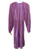 Matta Size XL Purple & Muted Red Cotton Keyhole Front Striped Long Sleeve Dress Purple & Muted Red / XL