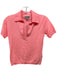 J Crew Size S Salmon Pink Merino Wool V Neck Collared Short Sleeve Knit Top Salmon Pink / S