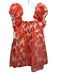 Anthropologie Size M Orange & Pink Nylon Blend Short Puff Sleeve Baby Doll Dress Orange & Pink / M