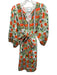 ISLAPAYAL Size L White, Green & Orange Cotton Botanical Print Oranges Dress White, Green & Orange / L