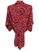 Olivaceous Size M Pink Black Blue & White Rayon Blend Floral Tie belt Romper Pink Black Blue & White / M