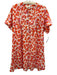 Diane Von Furstenberg Size M White, Orange & Pink Cotton V Neck Pintuck Dress White, Orange & Pink / M