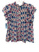 Oliphant Size M White, Blue & Multi Cotton floral print Pintuck Sleeveless Top White, Blue & Multi / M