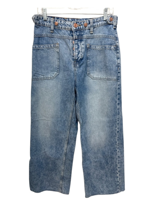 Free People Size 29 Light Wash Cotton Blend Button Fly adjustable waist Jeans Light Wash / 29