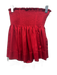 Koch Size S Red Polyester Satin Smocked Waist Mini Shorts Red / S