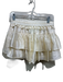 Shug! Size S Cream Silk Satin Ruffle Drawstring Mini Shorts Cream / S