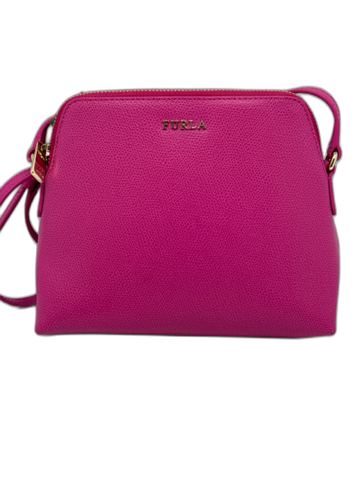 Furla Pink Leather Zip Close Crossbody Bag Pink / S