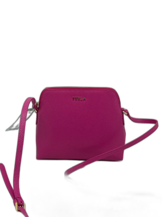 Furla Pink Leather Zip Close Crossbody Bag Pink / S