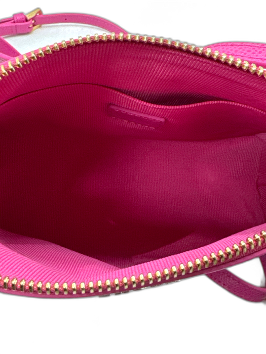Furla Pink Leather Zip Close Crossbody Bag Pink / S