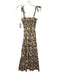Tory Burch Size XS brown, blue, orange Cotton Blend Sleeveless Floral Dress brown, blue, orange / XS