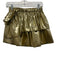 Love Shack Fancy Size XS Metallic Gold Silk Elastic Waist Tiered Mini Skirt Metallic Gold / XS