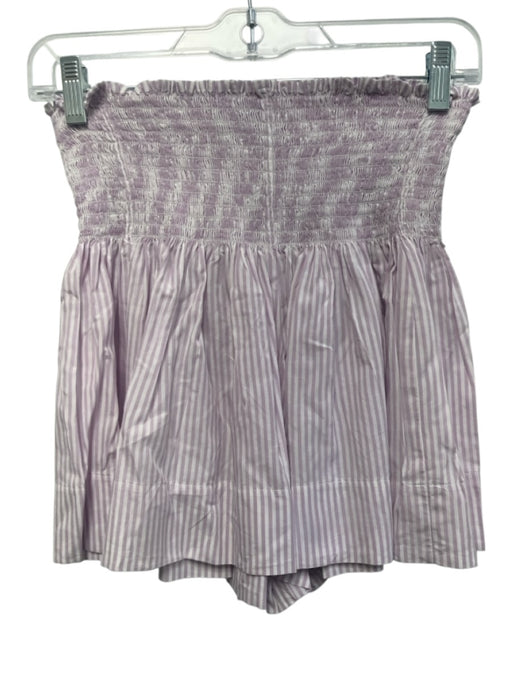 Koch Size Small Light Purple & White Tencel Blend Smocked Waist Band Shorts Light Purple & White / Small