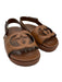 Gucci Shoe Size 38 Brown Leather Upper open toe Interlocking GG Velcro Sandals Brown / 38
