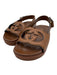 Gucci Shoe Size 38 Brown Leather Upper open toe Interlocking GG Velcro Sandals Brown / 38
