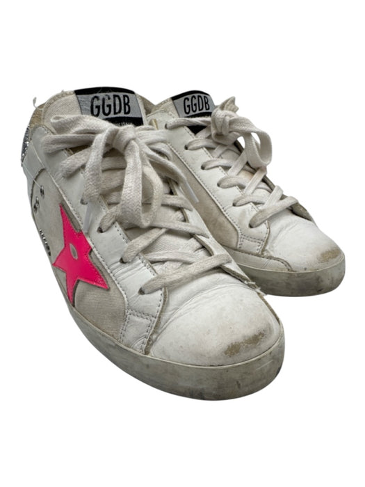Golden Goose Shoe Size 39 White, Silver, Hot Pink Leather & Canvas Sneakers White, Silver, Hot Pink / 39