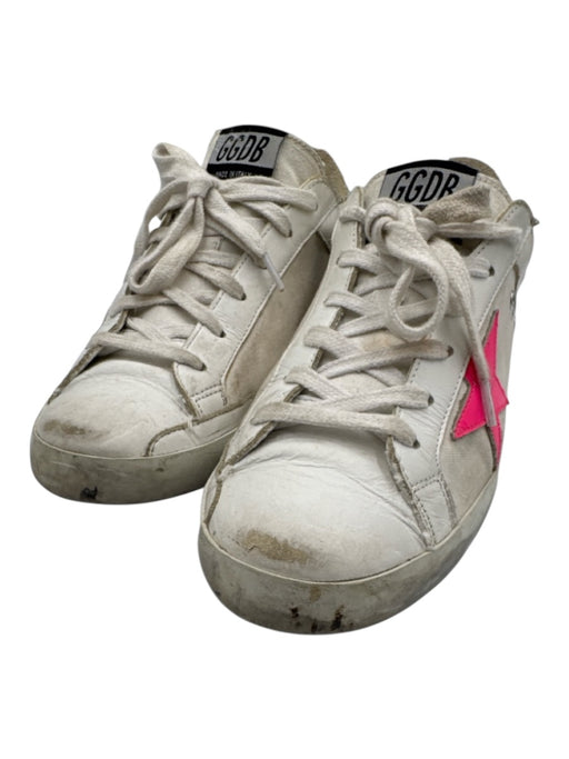 Golden Goose Shoe Size 39 White, Silver, Hot Pink Leather & Canvas Sneakers White, Silver, Hot Pink / 39