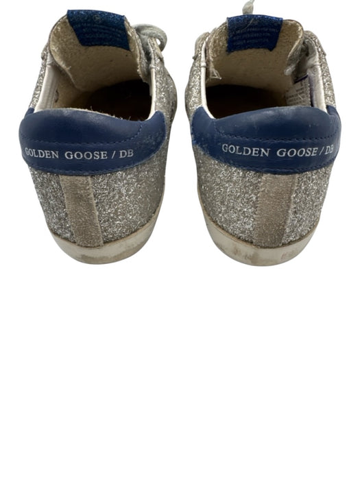 Golden Goose Shoe Size 39 Silver, Gray, Navy Blue Glitter & Leather Sneakers Silver, Gray, Navy Blue / 39