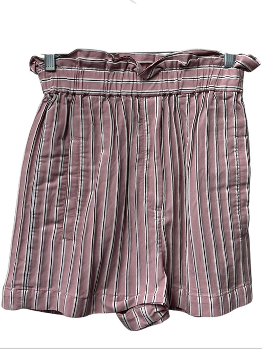 Tibi Size XS Pink & White Viscose High Rise Striped Stretch Waist Shorts Pink & White / XS