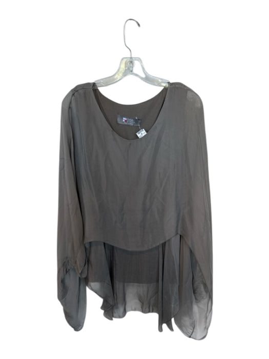 Tina Stephens Size Est L Taupe Cape Top Taupe / Est L