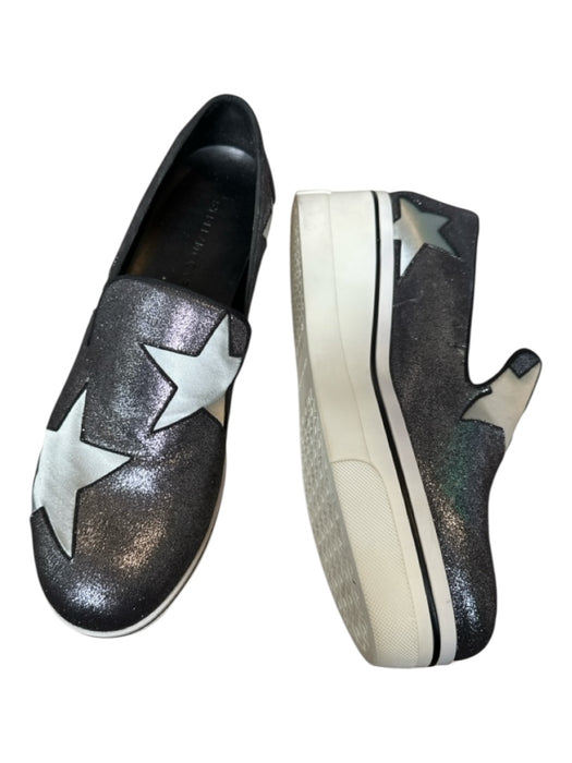 Stella McCartney Shoe Size 41 Silver & White Vegan Leather Platform Sneakers Silver & White / 41