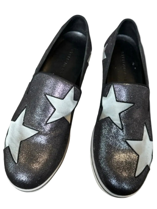 Stella McCartney Shoe Size 41 Silver & White Vegan Leather Platform Sneakers Silver & White / 41