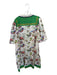 Annick Size L Cream & Green Polyester 3/4 Balloon Sleeve Birds Collar Dress Cream & Green / L