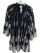 Ciebon Size M Black & Ivory Cotton Long Balloon Sleeve Embroidered Dress Black & Ivory / M