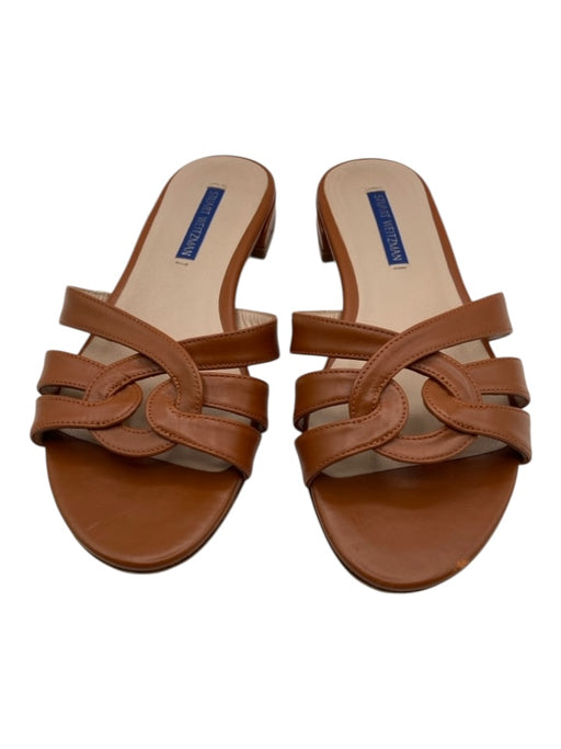 Stuart Weitzman Shoe Size 6.5 Tan Brown Leather Strappy Mule Knot Detail Sandals Tan Brown / 6.5