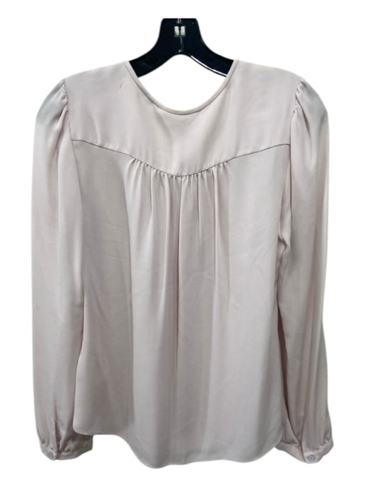 Rebecca Taylor Size 4 Dusty Pink Silk Semi Sheer Long Sleeve Split V neck Top Dusty Pink / 4