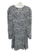 & Other Stories Size 4 Black & White Viscose Paisley Keyhole Long Sleeve Dress Black & White / 4
