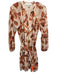 Adelyn Rae Size M Peach, Orange & Red Polyester Metallic Thread Botanical Dress Peach, Orange & Red / M