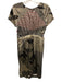 Etro Size 42 Gray, Red, Multi Short Sleeve Geometric Print Pleated Dress Gray, Red, Multi / 42