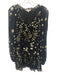 Loveshackfancy Size 2 Black & Gold Silk V Neck Clip Dots Metallic Tie Belt Dress Black & Gold / 2
