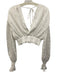 Majorelle Size S White Polyester Smocked V Neck Tie Detail Metallic Thread Top White / S