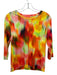 Dries Van Noten Size XS Orange, Green & Multi Cotton 3/4 Sleeve Gradient Top Orange, Green & Multi / XS