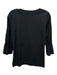 Carolina Herrera Size 4 Black Cotton Long Sleeve 1/2 Button V Neck Top Black / 4