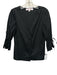 Carolina Herrera Size 4 Black Cotton Long Sleeve 1/2 Button V Neck Top Black / 4