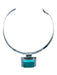 Taxco Silver & Turquoise 925 Sterling Silver Square Mexican Turquoise Necklace Silver & Turquoise