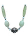 No Brand Light Green & Silver 925 Sterling Silver Carved Ornate Stone Necklace Light Green & Silver