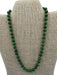 No Brand Green Stone Beads Jade 14k Gold Clasp Necklace Green