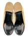 Chanel Shoe Size 38 Tan Beige Lambskin Leather Quilted Patent Toe Logo Loafers Tan Beige / 38